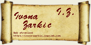 Ivona Žarkić vizit kartica